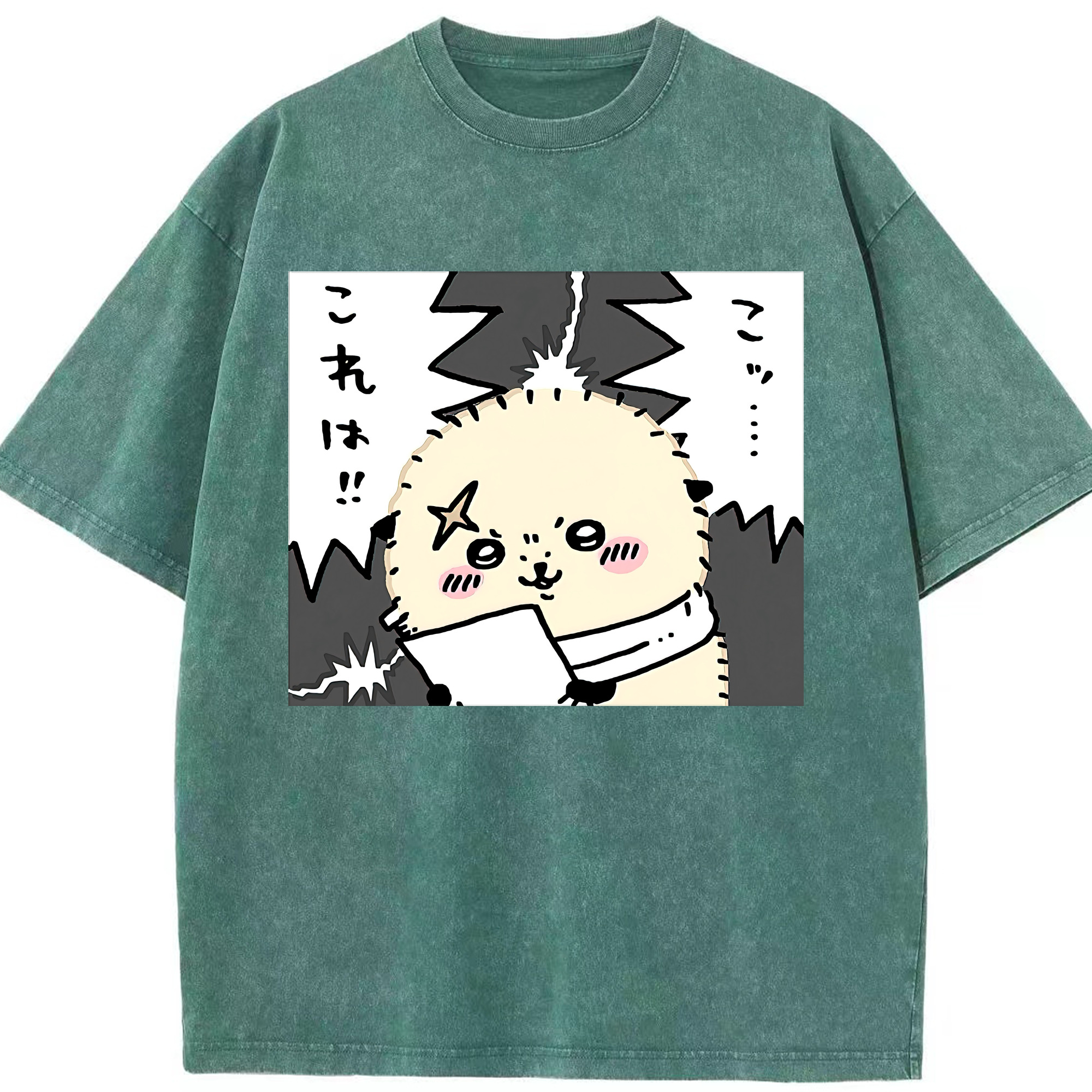 （画像用） ちいかわ ラッコ Chii-kawa Sea otter 綿100% ヴィンテージ風 半袖Tシャツ（フロントプリント）